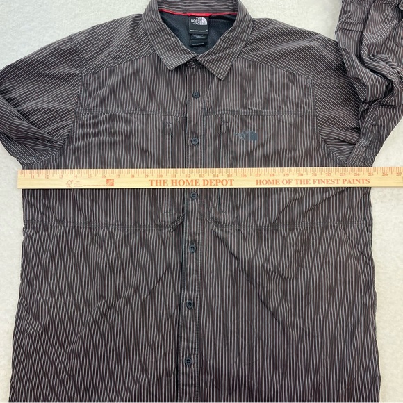 The North Face Men’s Dark Brown Striped Vented Button Up Long Sleeve Shirt Sz XL - Picture 7 of 8